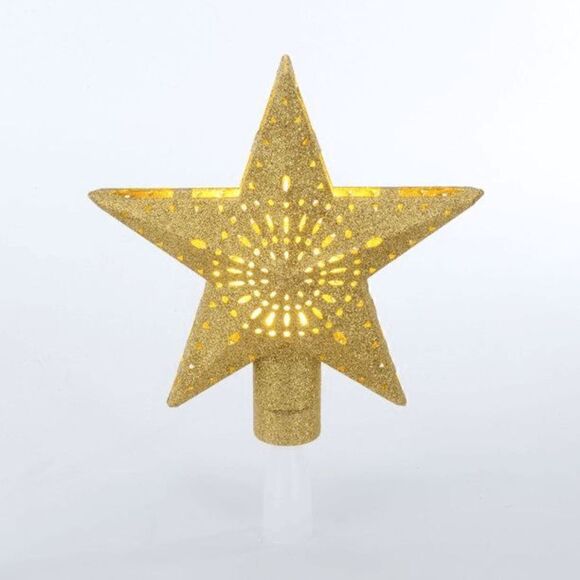Holiday Time Gold Star Lighted Projection LED Tree Topper, 11.4" - Picture 2 of 2